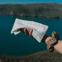 Load image into Gallery viewer, LAVENDER + CHAMOMILE EYE PILLOW - BONE GINGHAM (Limited Edition)
