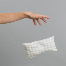 Load image into Gallery viewer, ***PREORDER*** LAVENDER + CHAMOMILE EYE PILLOW - BONE GINGHAM
