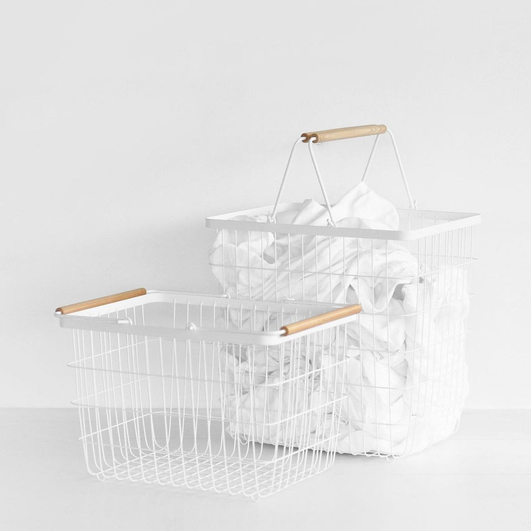 TOSCA LAUNDRY BASKET WHITE SMALL