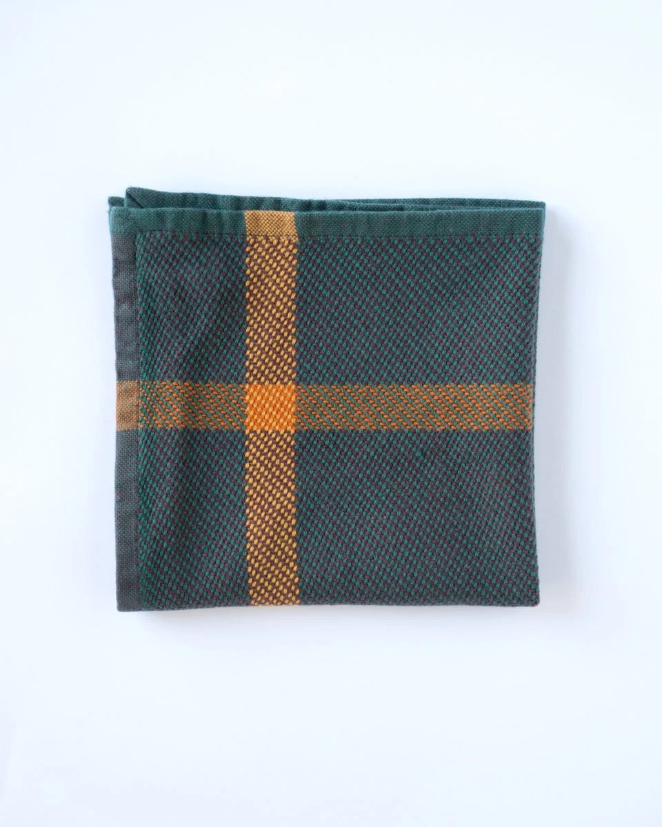 COTTON WASH CLOTH - CURRANT & FOREST GREEN