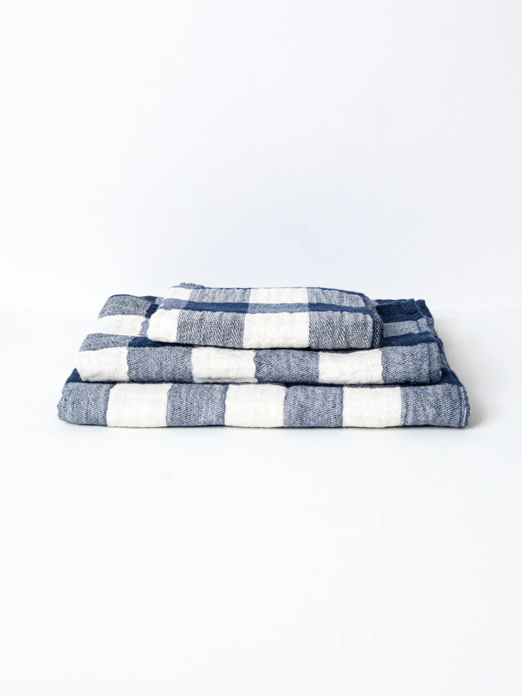 VINTAGE CHECK TOWELS - NAVY COLLECTION