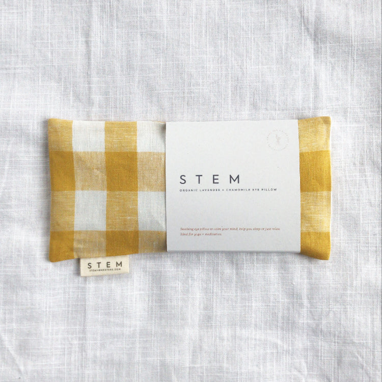 ***PREORDER*** - LAVENDER + CHAMOMILE EYE PILLOW - CANARY GINGHAM
